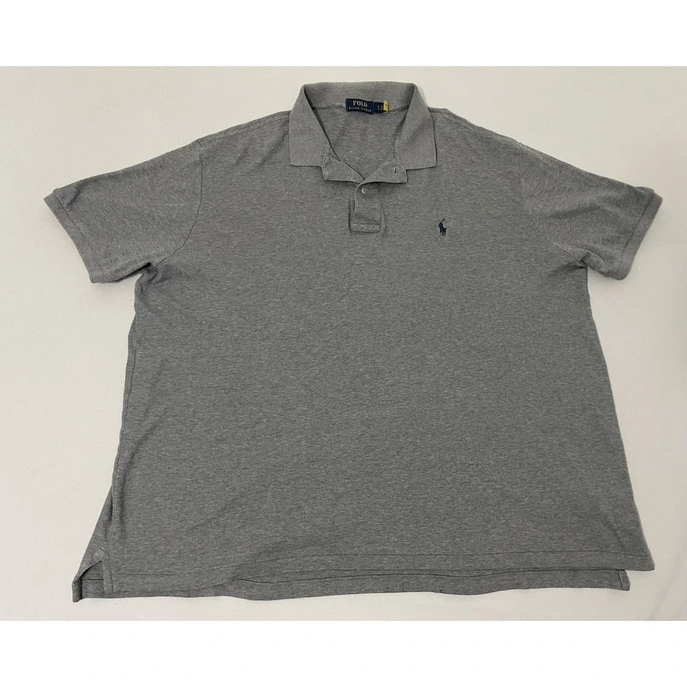 Polo Ralph Lauren Performance Classic Short Sleeve Shrt Gray Heather Stretch, XL